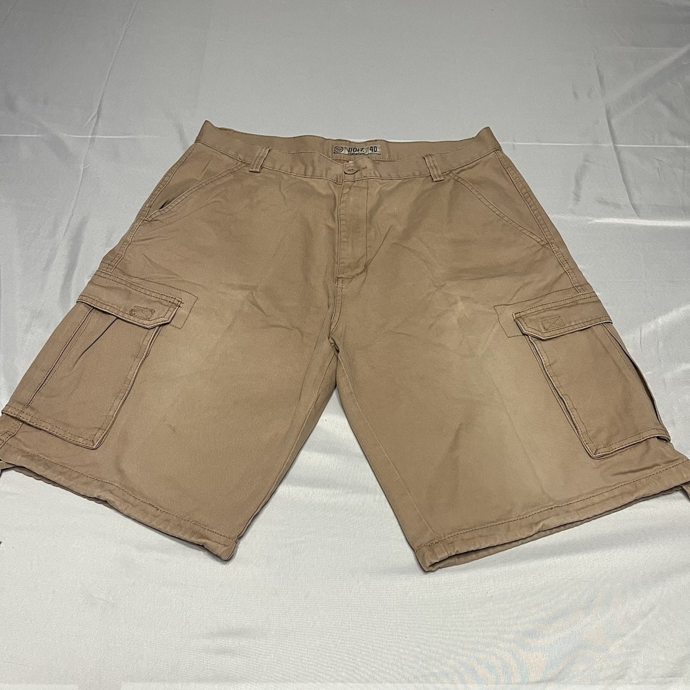 VTG Noiz Premium Cargo Shorts Men's 34 Tan Baggy Fit Grunge Fade Skater Y2K